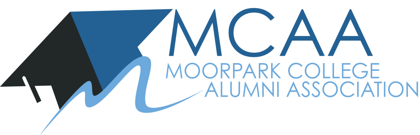 MCAA logo with cap and M swish in grey and blue