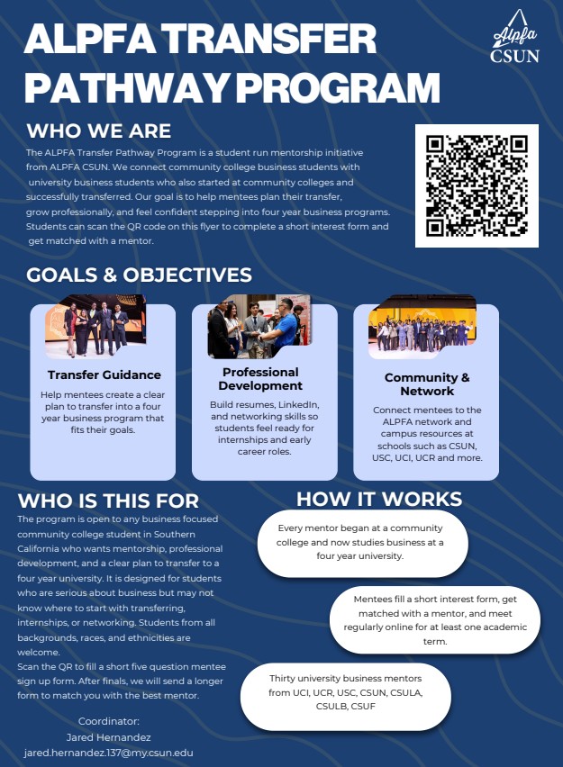 ALPFA Transfer Pathway Program Information Flyer