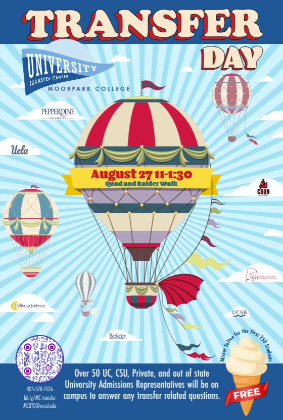 Annual Transfer Day on Thursday, August 27th from 11AM - 1:30PM in the quad