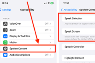 Assistive Technology iphone speak selection speak screen