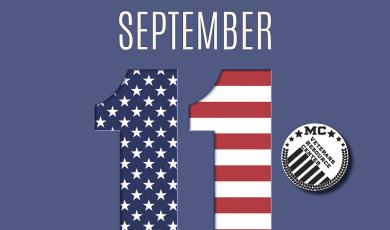 Number 11 in American flag colors of red, white and blue.
